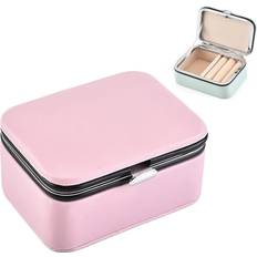 Grandado Travel Portable Jewelry Box - Silver/Pink/Black