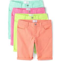 Girls Pants Children's Clothing The Children's Place Kid's Roll Cuff Twill Skimmer Shorts 4-pack - Multi Colour