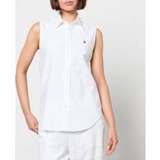 Men - White Blouses Polo Ralph Lauren Sleeveless Cotton-Canvas Shirt White