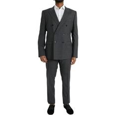 XL Dresser Dolce & Gabbana Gray Plaid Wool MARTINI Formal Piece Men's Suit