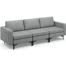 Costway Modern Modular Dark Grey Sofa 94.5" 3 Seater