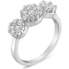Haus of Brilliance Floral Cluster Ring - White Gold/Diamonds