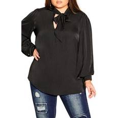 Satin Blouses City Chic TOP IN AWE Black