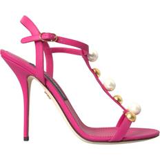 47 ½ Sandaletter Dolce & Gabbana Embellished Leather Sandal - Pink