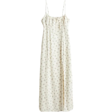 Herre Kjoler H&M Midi Dress With Laces - Natural White/Floral