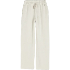 H&M Linen Mix Pull-on Trousers - Lys Beige