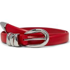 Red - Women Belts Madewell Chunky Metal Leather Belt