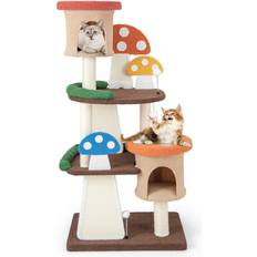 Costway 4-In-1 Cat Tree with 2 Condos and Platforms for Indoor 27.5"x19.5"x57.5"