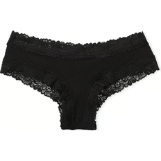 Pink Wink Lace Trim Cheeky Panty - Pure Black