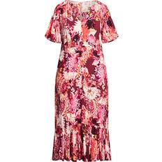 Avenue Sasha Flutter Sleeve Maxi Dress Plus Size - Pink Dahlia