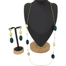 Blackbeauty Long chain set - Gold/Green
