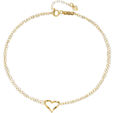 Women Anklets Finest Gold Double Strand Heart Anklet - Gold