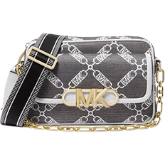 Michael Kors Parker Medium Empire Logo Jacquard Crossbody Bag - Black/White
