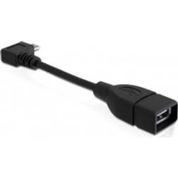 USB-A - Micro USB-B OTG (angled) Adapter M-F 0.1m
