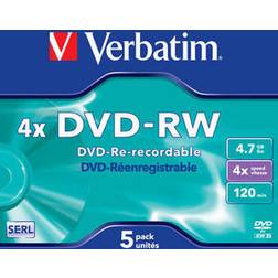 Verbatim DVD-RW 4.7GB 4x Jewelcase 5-Pack