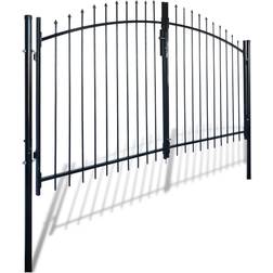 vidaXL Double Door Fence Gate with Spear Top 118.1x68.9"