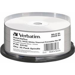 Verbatim BD-R ID Brand 25GB 6x Spindle 25-Pack Wide Inkjet
