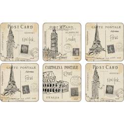 Pimpernel Postcard Sketches Coaster 6pcs