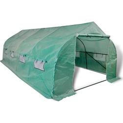 vidaXL Portable Polytunnel Greenhouse 18m² Rustfritt stål Plast