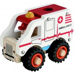 Magni Wooden Ambulance with Rubber Wheels
