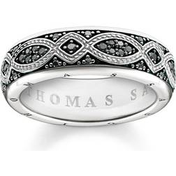 Thomas Sabo Love Knot Band Ring - Silver/Black