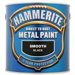 Hammerite Direct to Rust Smooth Effect Metallmaling Svart 2.5L