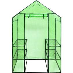 vidaXL Greenhouse 41545 with 4 Shelves Rustfritt stål PVC-plast