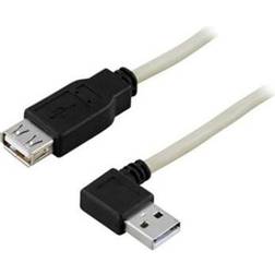 USB A - USB A (angled) M-F 2.0 0.2m