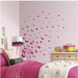 RoomMates Pink Flutter Butterfly Wall Decals