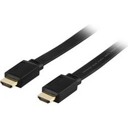 Gold Flat HDMI - HDMI High Speed with Ethernet 1m