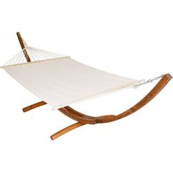 tectake Double lounger hammock XXL with wooden frame for 2 persons