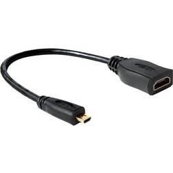 Micro HDMI - HDMI High Speed with Ethernet Adapter M-F 0.2m