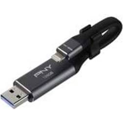 PNY Duo-Link 128GB USB 3.0 Type-A/Apple Lightning