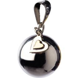 Babylonia Bola with Hearts Pendant - Silver