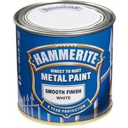 Hammerite Direct to Rust Smooth Effect Metallmaling Hvit 0.25L