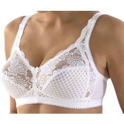 Miss Mary Squares & Lace Soft Cup Bra - White