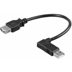 USB A - USB A (angled) M-F 2.0 0.2m
