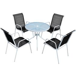 vidaXL 43317 1 Table incl. 4 Chairs Spisegruppe ute, 1 Bord inkl. 4 Stolar