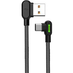 Mcdodo Braided LED USB A-USB C (2xAngled) 3.0 1.2m
