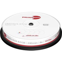 Primeon DVD+R DL 8.5GB 8x Spindle 10-Pack Inkjet (2761254)