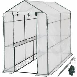 tectake Greenhouse with Tarpaulin 2.1m² Rustfritt stål Plast