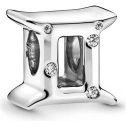 Pandora Sparkling Gemini Zodiac Charm - Silver/Transparent