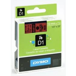 Dymo Label Cassette D1 Black on Red 0.5"x23ft