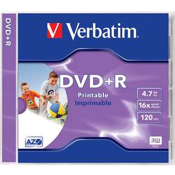 Verbatim DVD+R 4.7GB 16x Jewelcase 1-Pack Wide Inkjet (43507)