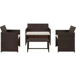 vidaXL 43908 Outdoor Lounge Set, 1 Table incl. 2 Chairs & 1 Sofas