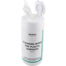 Deltaco Cleaning Wipes for Plastic Surfaces 100pcs