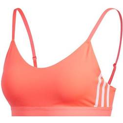 adidas All Me 3-Stripes Sports Bra - Signal Pink/Gray One/Coral