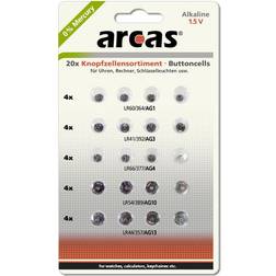 Arcas Alkaline Button Cell 20-pack