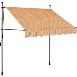 vidaXL Manual Retractable Awning with LED 39.4x47.2"