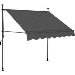vidaXL Manual Retractable Awning with LED 59.1x47.2"